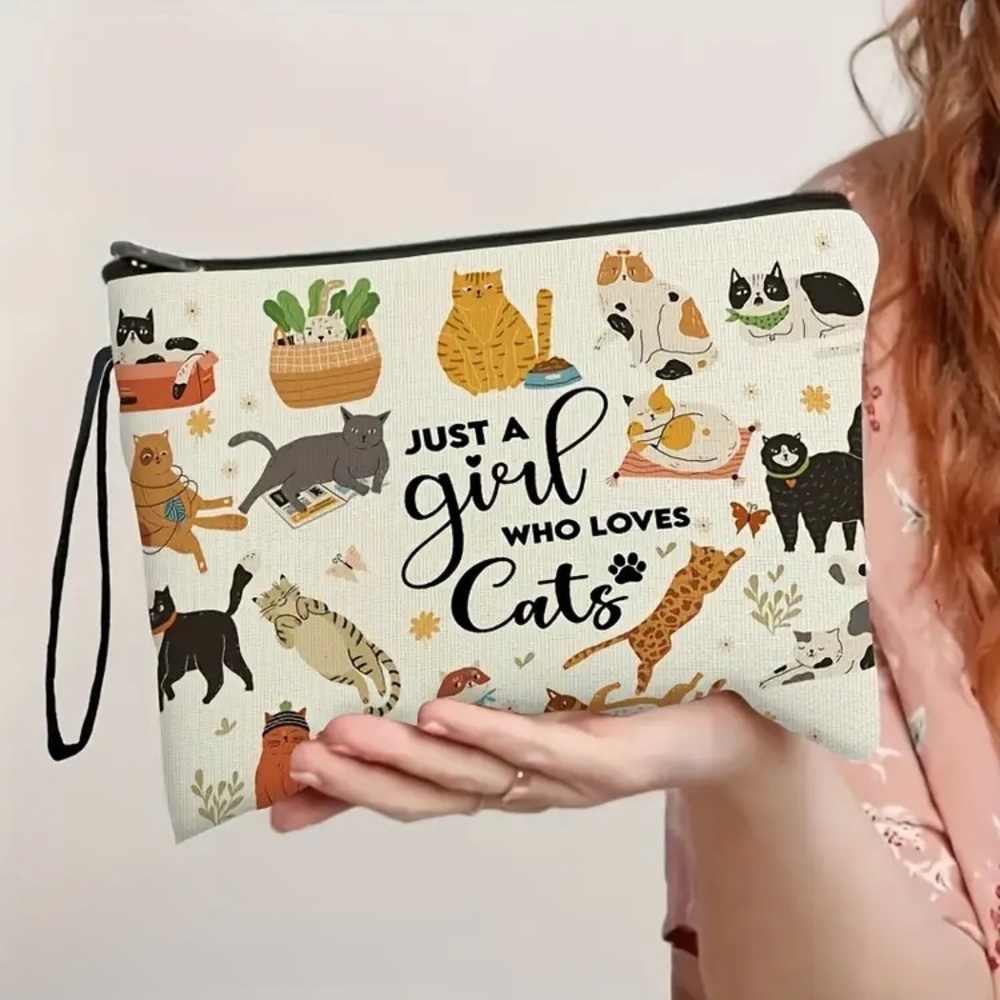 Cat Lover Wristlet “Just a Girl Who Loves Cats” - NEW - Picture 3 of 4